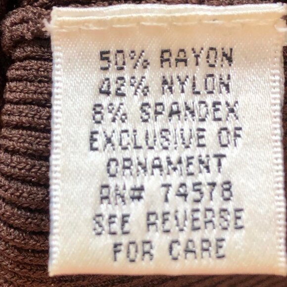 New CACHE Sleeveless Chocolate Knit Top with a Gold Jeweled Mock-neck M - Picture 5 of 6